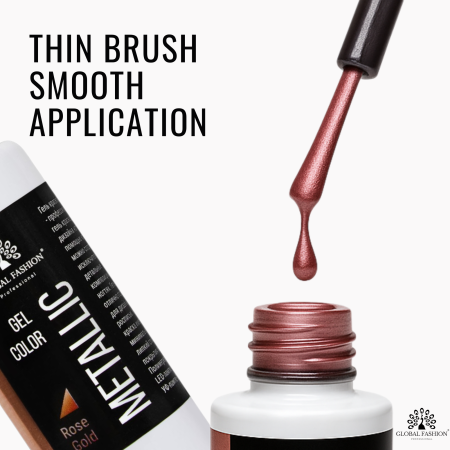 Rose Gold Mirror Effect Gel Nail Polish 10ml Gel Nail Polish Close Up - Metallic Mirror Nail Art Color | طلاء أظافر صورة مقربة