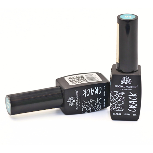 Gel polish "CRACK" – crackle/craquelure effect, 8 ml, No. 01 | طلاء جل "CRACK" بتأثير التشقق (كراكيلور) 8 مل رقم 01
