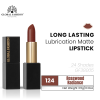 Global Fashion matte lipstick close up high pigment moisturizing finish احمر شفاه مطفي مرطب لقطة مقربة