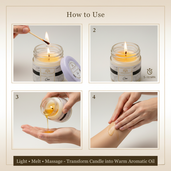 Global Fashion 30 ml Massage Candle – 21 Aromatherapy Scents