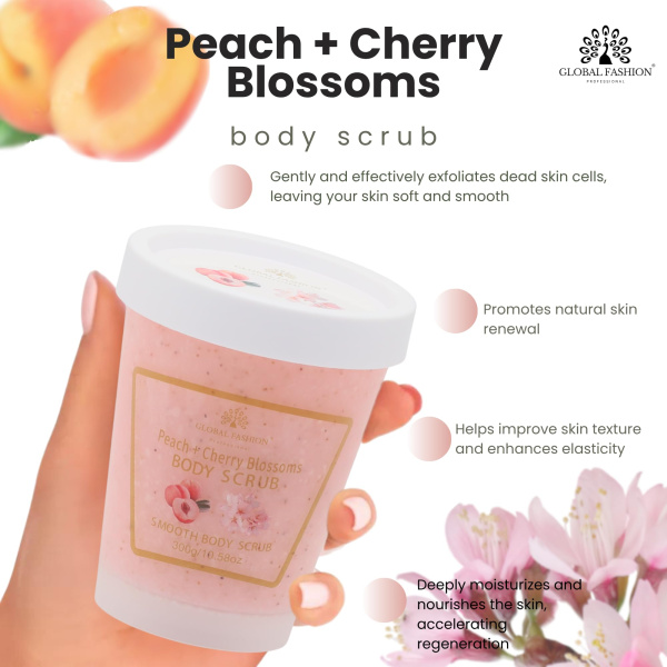 Global Fashion Body Scrub 300g – Collagen Exfoliating | Peach & Cherry Blossom Body Scrub Natural Exfoliating Moisturizing | مقشر الجسم
Global Fashion Body Scrub 300g – Collagen Exfoliating | Peach & Cherry Blossom Skin Exfoliator Brightening Scrub | سكراب الجسم
