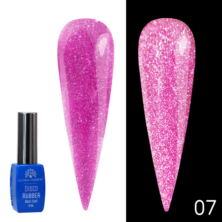 Rubber base Disco Opal reflective Global Fashion 8 ml, 07