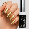 Gold Mirror Effect Gel Nail Polish 10ml Gel Nail Polish Close Up - Metallic Mirror Nail Art Color | طلاء أظافر صورة مقربة