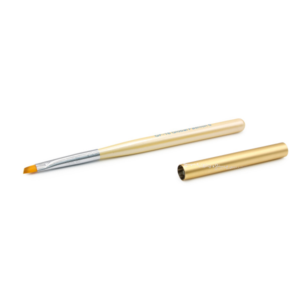 Angled, synthetic gel brush #6, Global Fashion, GF-16-6-yellow