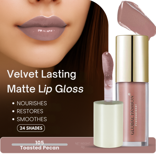 Global Fashion lip gloss preview velvet matte finish جلوس شفاه
