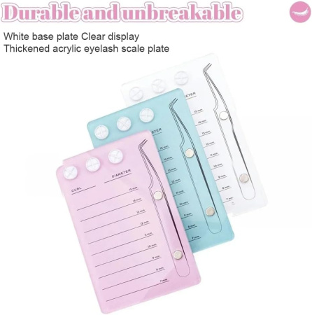 Acrylic lash extension palette close up professional lash tray لوحة تركيب رموش لقطة مقربة