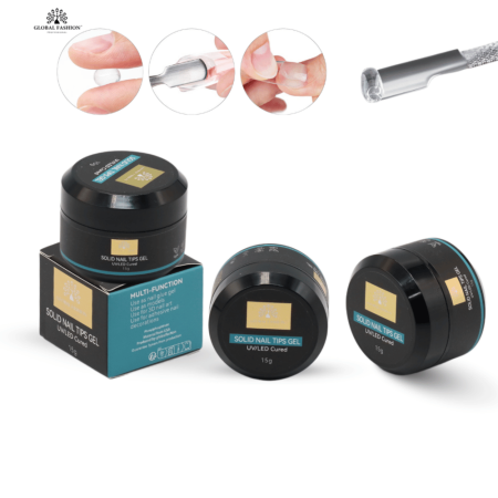 Gel for gel tips in a jar Solid Nail Tips Gel 15 gr. Nail Extension Gel Close Up - Professional Solid Nail Tips Gel | جل الأظافر صورة مقربة