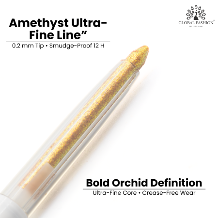 Colored gel eyeliner close up ultra fine tip no tug glide ايلاينر ملون لقطة مقربة