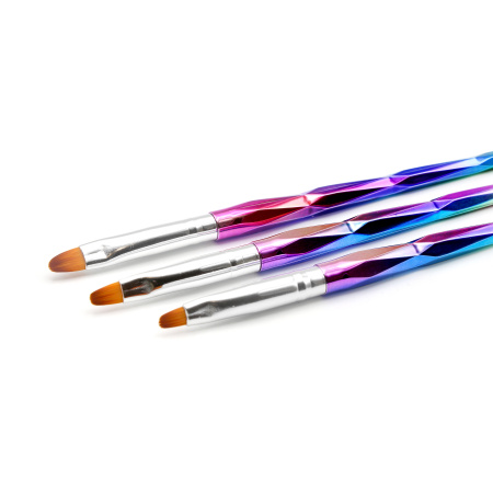 Brushes for gel oval Global Fashion SAM-05, 3 pcs
