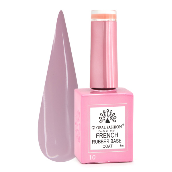 Global Fashion Rubber Base Coat French Gel Polish, 15ml | 10