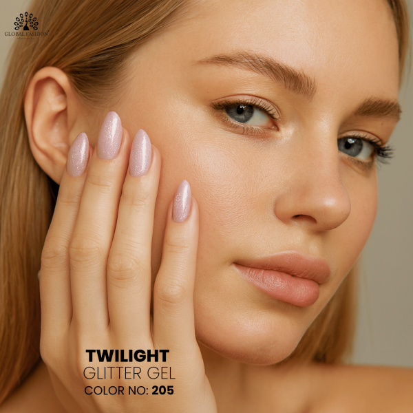 Twilight Glitter Gel Polish – 15 ml Shade 205 – Reflective Holographic Finish
