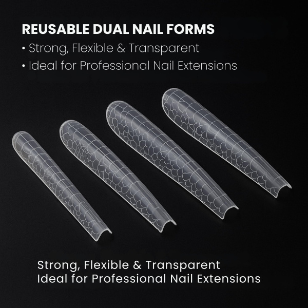 Dual Nail Forms 120pcs – Clear Poly Gel Forms | Coffin Nail Extension Tips Gel Forms Kit | اطراف اظافر
Dual Nail Forms 120pcs – Clear Poly Gel Forms | Coffin Dual Nail Forms Reusable Extensions | اظافر صناعية