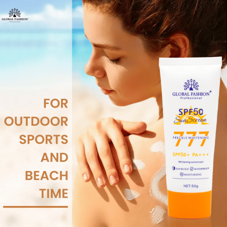 SPF 50 Sunscreen Face & Body 50g UVA/UVB Protection Sunscreen Close Up - SPF Sun Protection Cream with Vitamin E | واقي شمس صورة مقربة