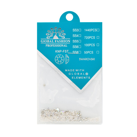 Silver decor and transparent crystals