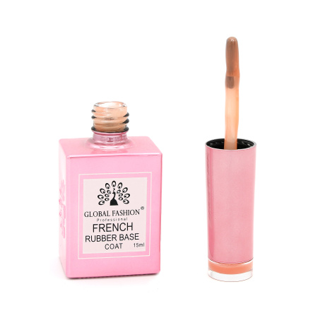 French Rubber Base Coat 15ml – Global Fashion | Professional Nail Gel Base
فرنش روبر بيس كوت 15 مل – جلوبال فاشن | بيس جل بوليش احترافي للأظافر
