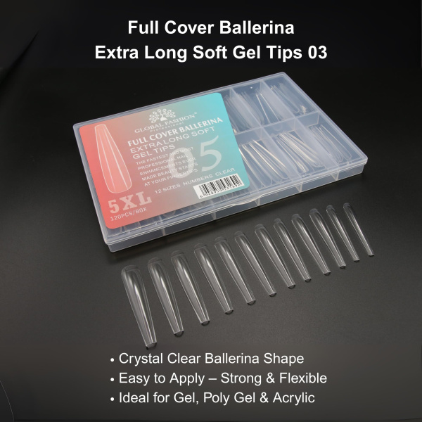 Half Cover Gel Tips 120pcs – Clear Nail Extensions | Stiletto Nail Extension Tips Gel Forms Kit | اطراف اظافر
Half Cover Gel Tips 120pcs – Clear Nail Extensions | Stiletto Dual Nail Forms Reusable Extensions | اظافر صناعية