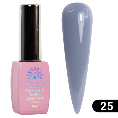 Colored French base for gel polish Global Fashion, Color French Base Coat 8 ml, 25
