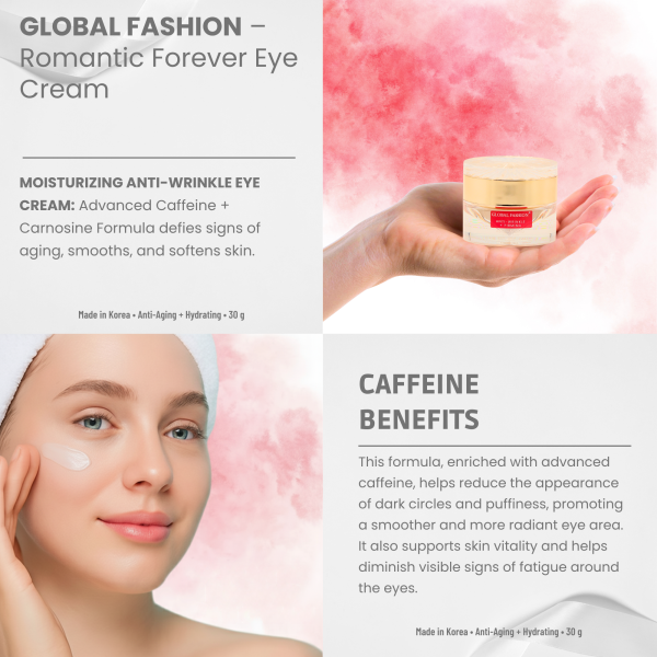 Romantic Forever Eye Cream 30g Anti-Wrinkle Face Cream Jar 30g - Hydrating Anti Aging Skincare Moisturizer UAE GCC | كريم وجه مرطب
