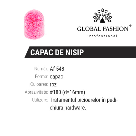 Pedicure abrasive caps, 16*25 mm, #180, pink 1 pc.