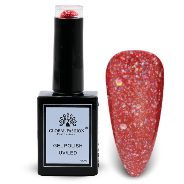Glitter & Glimmer Nail Polish 15ml UV LED | 139-Cross My Heart Glitter 1p Glitter Shimmer Gel Nail Polish Bottle 15ml - UV LED Soak Off Nail Color UAE GCC | طلاء أظافر جل