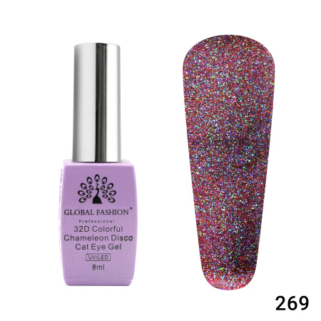 Gel polish cat eye 32D Chameleon Disco 8 ml, 269