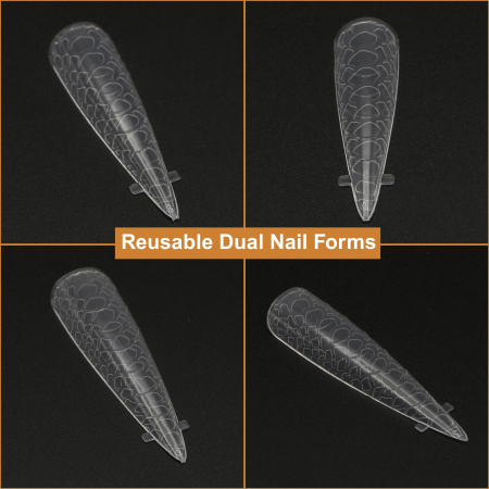 Dual Nail Forms 120pcs – Clear Poly Gel Forms | Stiletto Nail Tips Close View Extension Kit | اطراف اظافر
Dual Nail Forms 120pcs – Clear Poly Gel Forms | Stiletto Dual Nail Forms Detailed View | اظافر صناعية