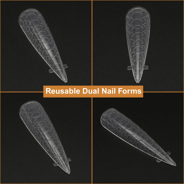 Dual Nail Forms 120pcs – Clear Poly Gel Forms | Stiletto Nail Extension Tips Gel Forms Kit | اطراف اظافر
Dual Nail Forms 120pcs – Clear Poly Gel Forms | Stiletto Dual Nail Forms Reusable Extensions | اظافر صناعية