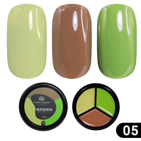 Gel paint Solid color gel - 3, high density 15 g, Khaki 05