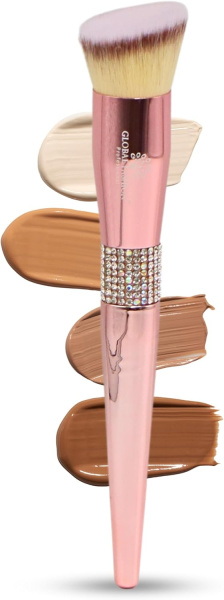 GLOBAL FASHION Rose Gold Professional Makeup Brush with Ultra Soft Vegan Bristles for Foundation, Concealer, Powder and Blush | فرشاة مكياج روز جولد احترافية