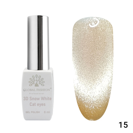 Gel polish cat eye 3D Snow White 15