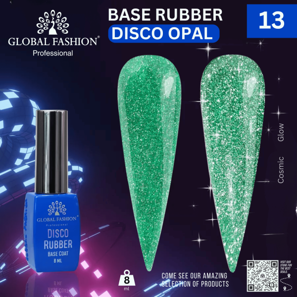 Disco Opal Reflective Rubber Base 8ml – Global Fashion | Preview 14 Shades
ديسكو أوبال ريفلكتيف روبر بيس 8 مل – جلوبال فاشن | معاينة 14 لون
