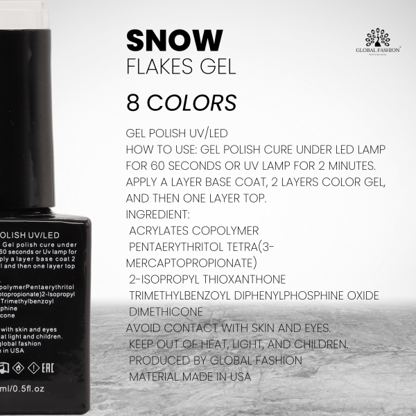 Snowflakes Gel Polish – Shade ## – 15ml/8ml UV LED Soak Off Winter Collection
