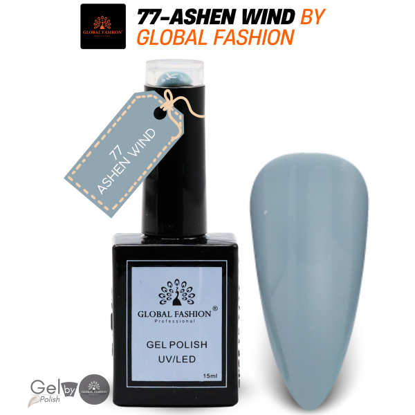 Lavender Lullaby Nail Polish 15ml UV LED | 77-Ashen Wind 1p Lavender Grey Gel Nail Polish Bottle 15ml - UV LED Soak Off Nail Color UAE GCC | طلاء أظافر جل