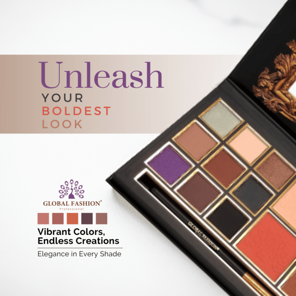 Global Fashion eyeshadow palette preview matte shimmer finish باليت ظلال عيون
