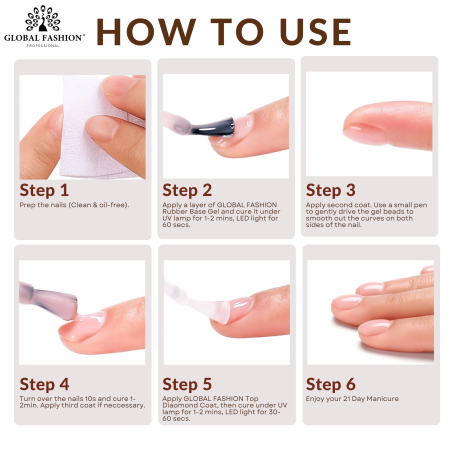 French Rubber Base Coat 15ml – Global Fashion | Professional Nail Gel Base
فرنش روبر بيس كوت 15 مل – جلوبال فاشن | بيس جل بوليش احترافي للأظافر
