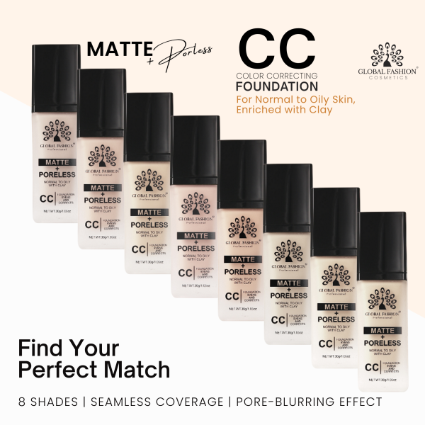 Global Fashion CC foundation preview matte poreless oil control كريم اساس سي سي للبشرة الدهنية
