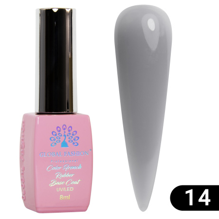 Colored French base for gel polish Global Fashion, Color French Base Coat 8 ml, 14