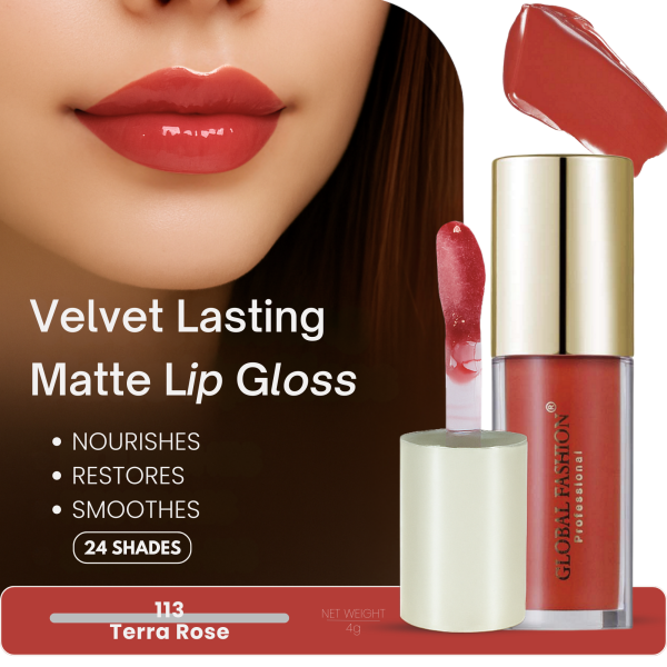 Global Fashion lip gloss preview velvet matte finish جلوس شفاه