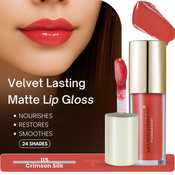 Global Fashion lip gloss preview velvet matte finish جلوس شفاه