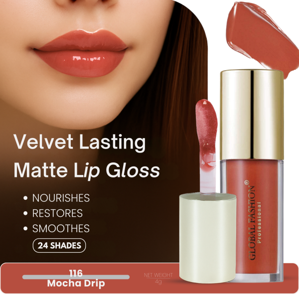 Global Fashion lip gloss preview velvet matte finish جلوس شفاه