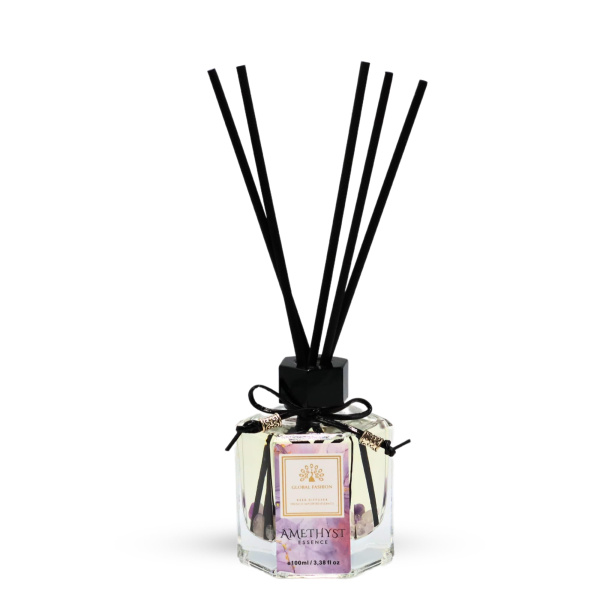 Amethyst Essence Reed Diffuser 100ml Aromatherapy Reed Diffuser Bottle 100ml - Luxury Aromatherapy Home Fragrance UAE GCC | معطر غرف فاخر