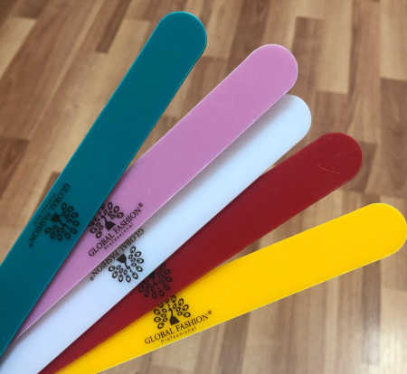 Plastic base for replaceable files, straight, assorted colours
