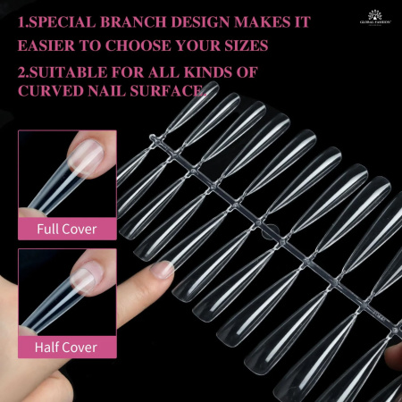 Global Fashion Gel Tips 4in1 01 Set – 192pcs Nail Extension Tips
