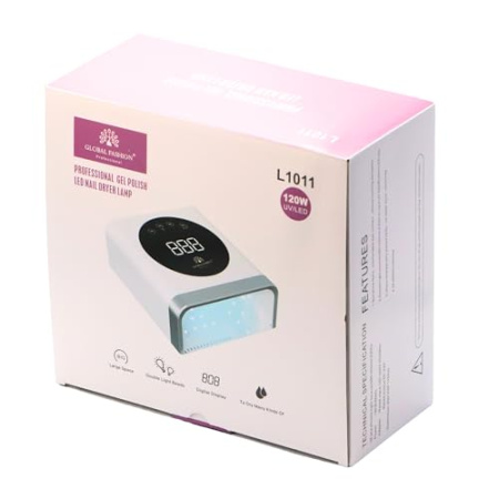 Professional 120W UV/LED Nail Lamp L1011 by Global Fashion – Fast Curing for Gel Polish & Builder Gels

