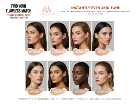 Global Fashion serum foundation close up pore blurring lightweight finish كريم اساس لقطة مقربة طبيعي