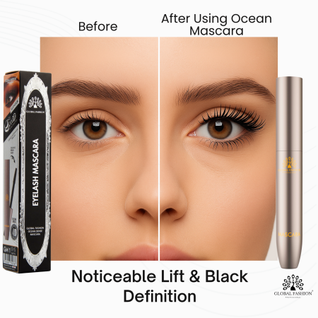 Ocean Dense mascara close up brush texture dramatic lashes ماسكارا لقطة مقربة