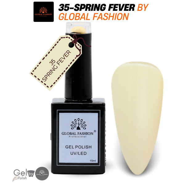 Delicate Whites Nail Polish 15ml UV LED | 35-Spring Fever 1p White Gel Nail Polish Bottle 15ml - UV LED Soak Off Nail Color UAE GCC | طلاء أظافر جل أبيض