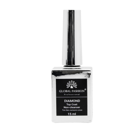 Universal top coat without sticky layer (top/finish) Global Fashion TOP-Diamond 15 ml