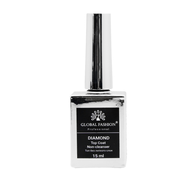 Universal Top Coat Gel without sticky layer (Top/Finish) Global Fashion TOP-Diamond, 15 ml