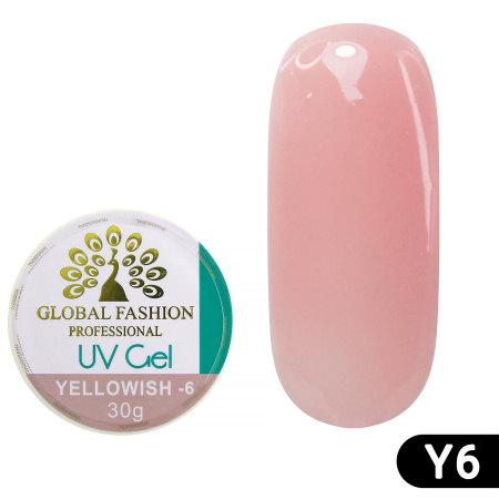 Nail extension gel, camouflage-6, Global Fashion Yellowish-6, 30 g